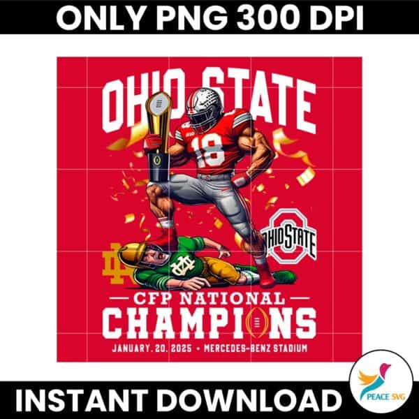 2024 National Champion Ohio State Defeat Notre Dame PNG