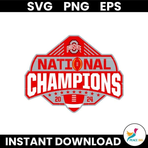 2024 Ohio State Buckeyes National Champions Logo SVG