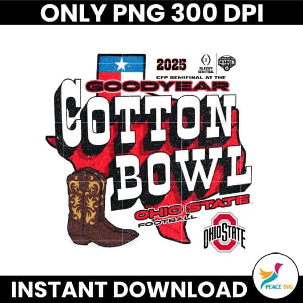 2025 Goodyear Ohio State Buckeyes Football Cotton Bowl PNG