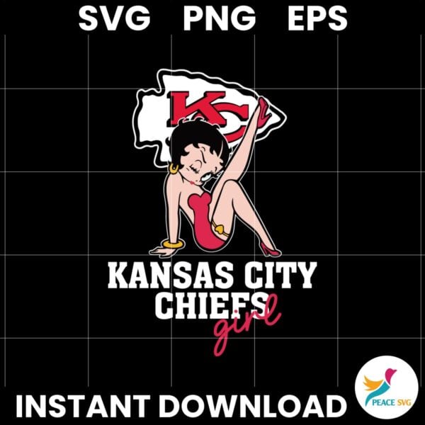 Betty Boop Kansas City Chiefs Girl Football Svg