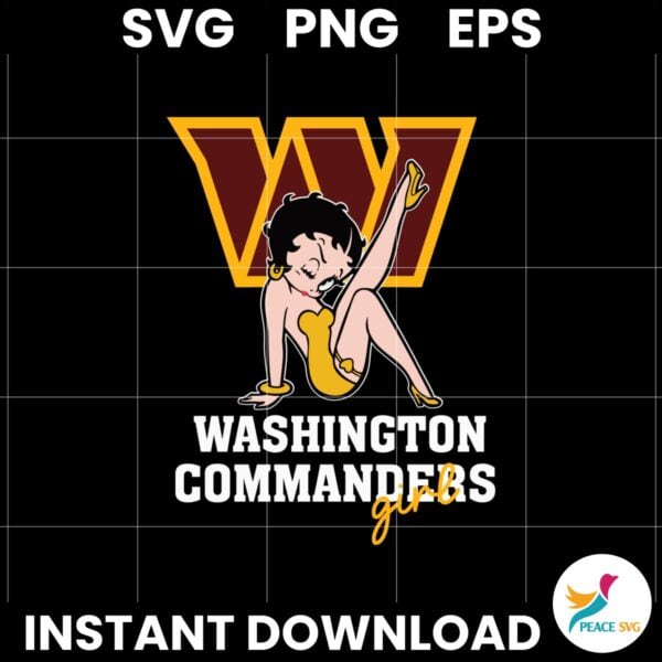 Betty Boop Washington Commanders Girl Football Svg