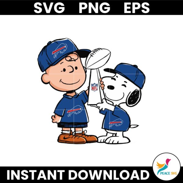 Charlie Brown And Snoopy Buffalo Bills Champions SVG