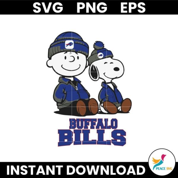 Charlie Brown And Snoopy Buffalo Bills Team NFL Svg