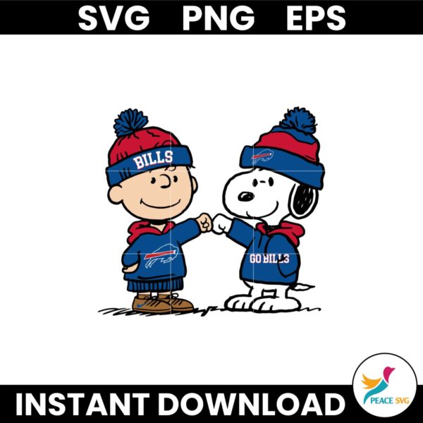 Charlie Brown And Snoopy Buffalo Football Go Bills SVG