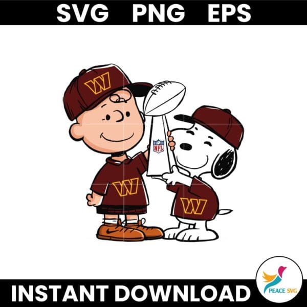 Charlie Brown And Snoopy Commanders Champions Svg