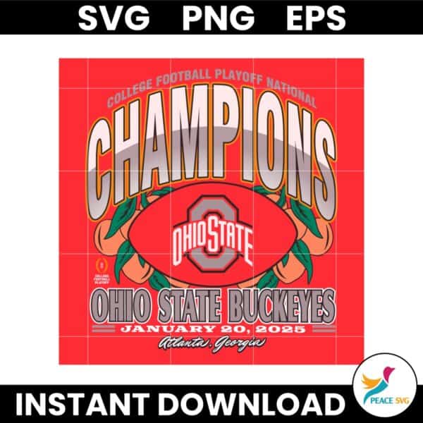 College Football National Champion Ohio State Buckeyes 2024 SVG