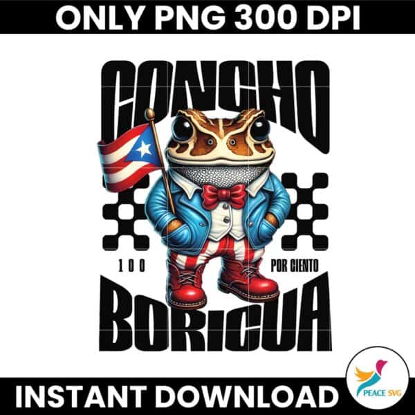 Concho 100 Por Ciento Boricua Puerto Rico Flag Png