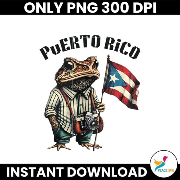 Funny Frog Concho Puerto Rico Flag Bad Bunny Png