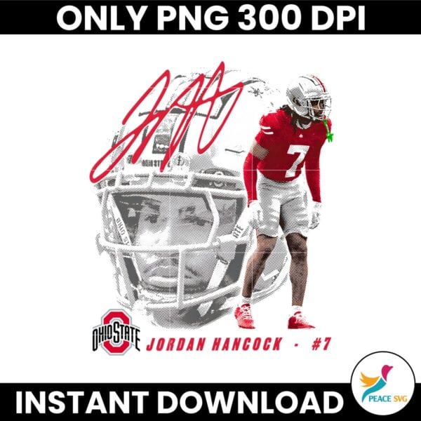 Jordan Hancock 7 Ohio State Buckeyes National Champion PNG