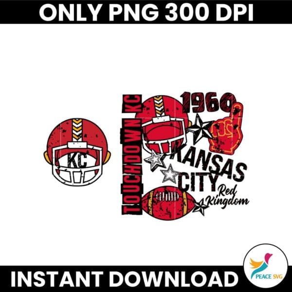 KC Kansas City Football Fans Retro Vintage Collage Png