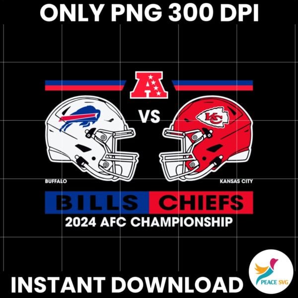 Kansas City Chiefs VS Buffalo Bills 2024 AFC Championship SVG » PeaceSVG