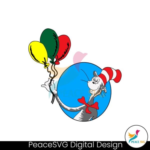 the-cat-in-the-hat-with-ballons-svg-instant-download