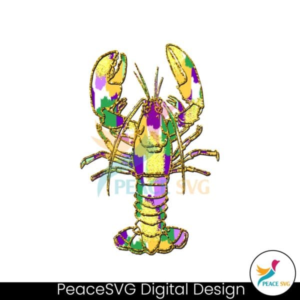 louisiana-crawfish-png-retro-mardi-gras-coquette-png