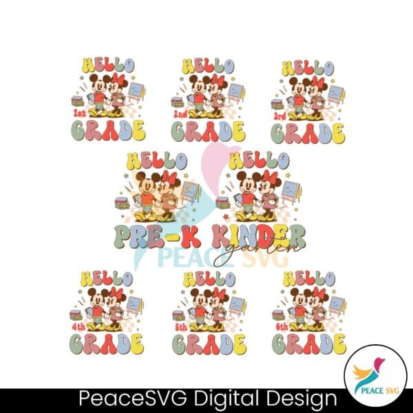 Mickey Minnie Mouse Back To School Bundle SVG