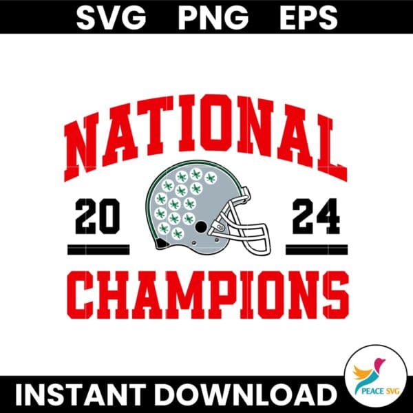 National 2024 Football Helmet Champions Ohio State Buckeyes SVG