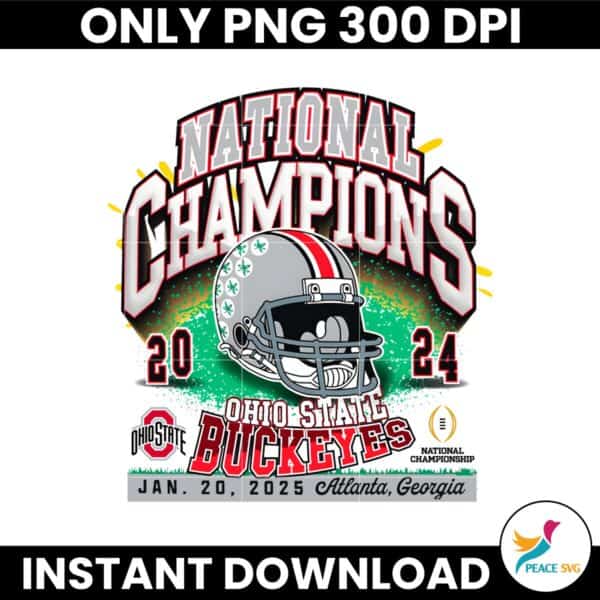 National Champions 2024 Ohio State Buckeyes Football Helmet PNG