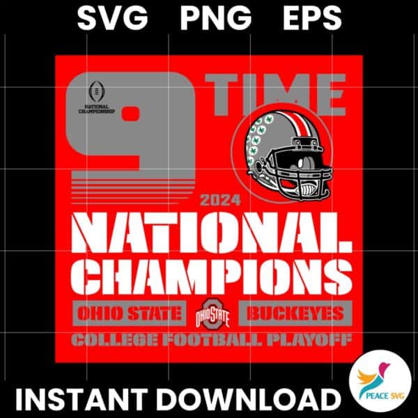 Ohio State Buckeyes 2024 CFP National Champions SVG