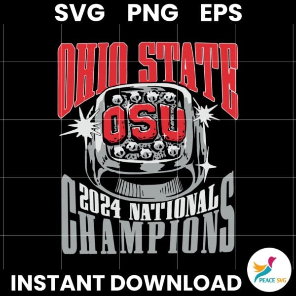 Ohio State Buckeyes OSU 2024 National Champions Ring SVG