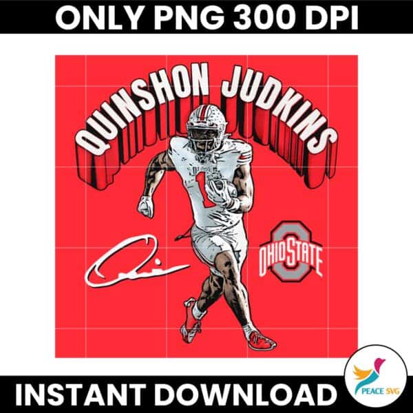 Quinshon Judkins Ohio State Buckeyes National Champion Signature PNG