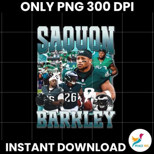 Retro Vintage Saquon Barkley Philadelphia Eagles PNG