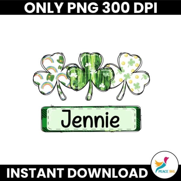 St Patricks Shamrock Custom Name Png