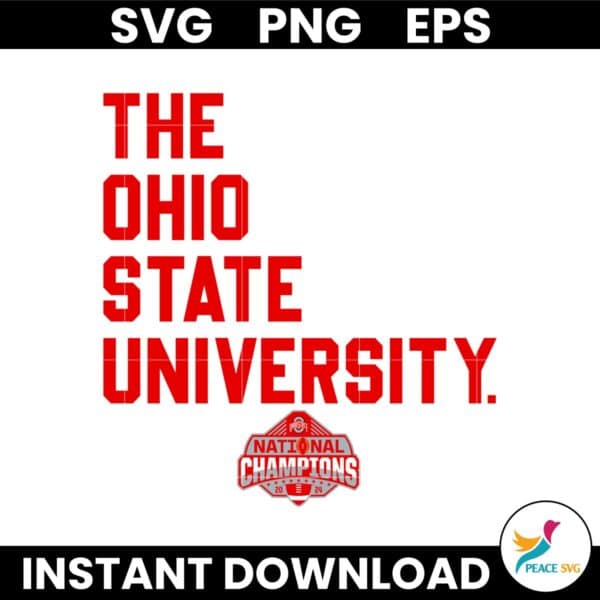 The Ohio State University National Champions Ohio State Buckeyes SVG