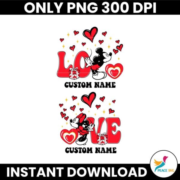 Valentine Love Cartoon Couple Retro Lover Valentines Day