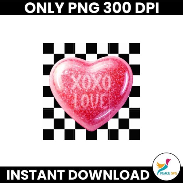 Valentines Day Pink Heart Xoxo Love PNG