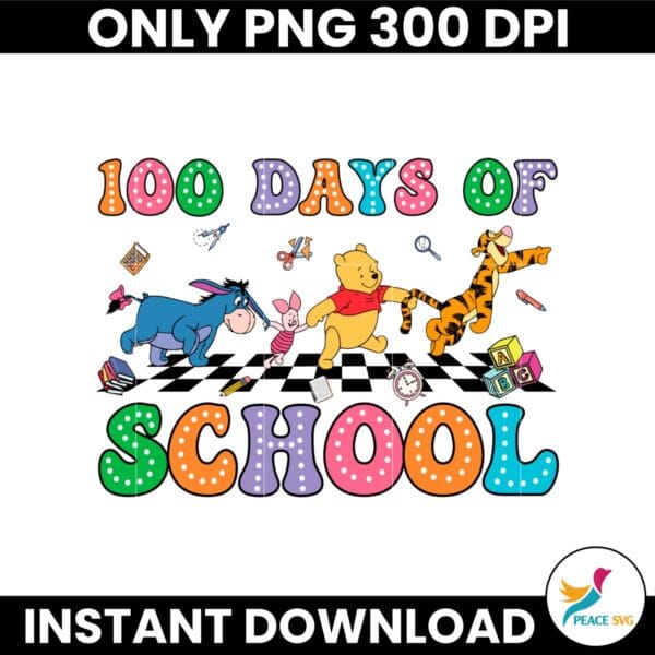 Yellow Bear And Friends 100 Days Of School PNG Kid