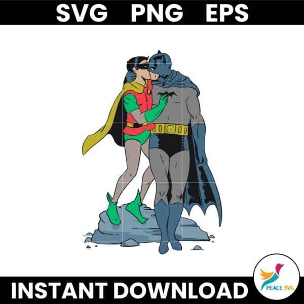 Batman And Robin Kissing Gay Pride Funny Meme SVG