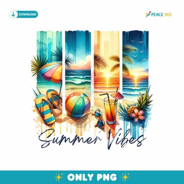 Beach Summer Vibes Brushstroke PNG Sublimation