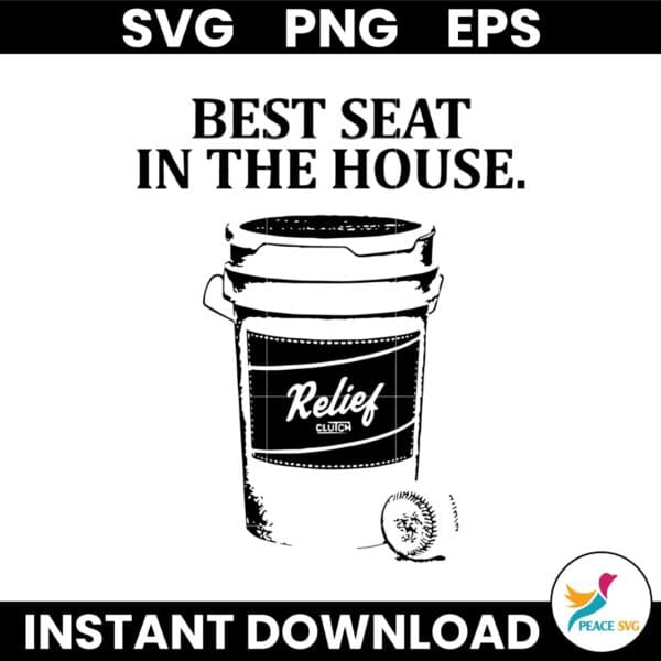 Best Seat In The House Relief Clutch Baseball Ball SVG