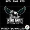 Bird Gang Eagles Holding Super Bowl Champions Trophy SVG