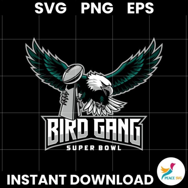 Bird Gang Eagles Holding Super Bowl Champions Trophy SVG