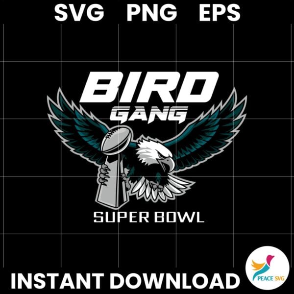 Bird Gang Super Bowl Trophy Eagles Champion SVG