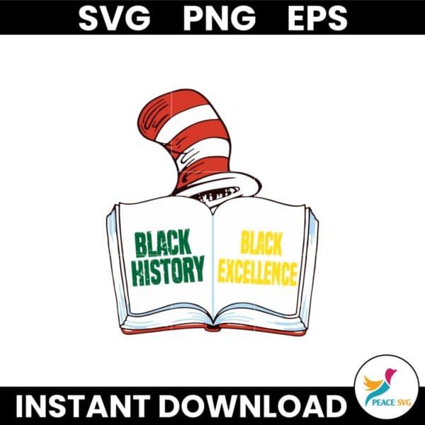 Black History Black Excellence Cat In The Hat Svg