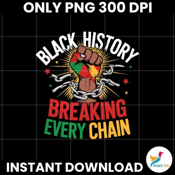 Black History Breaking Every Chain Black Month Png