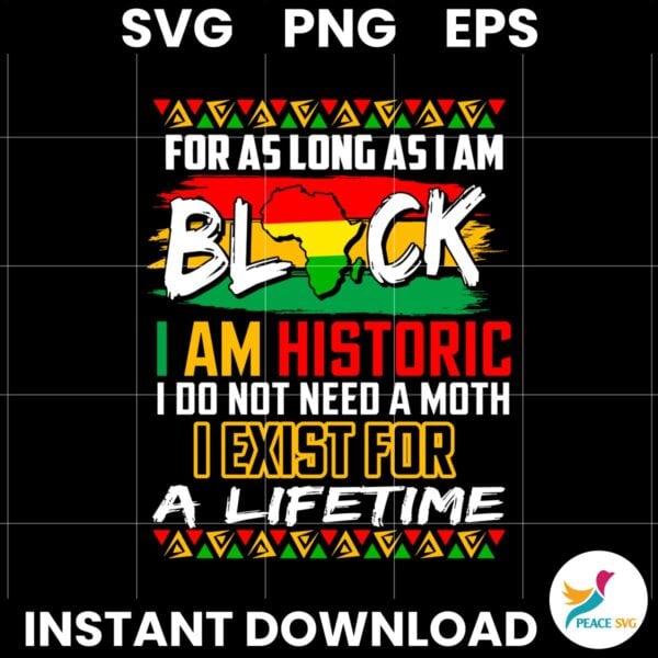 Black History Month For As Long As I Am Black SVG