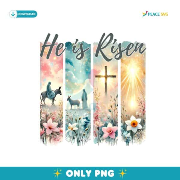 Brush Stroke Jesus He Is Risen Easter PNG Sublimation