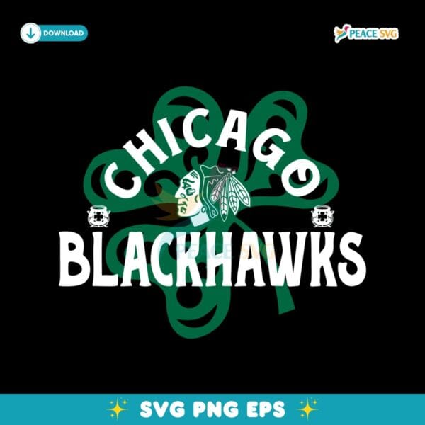 Chicago Blackhawks St Patricks Day Richmond Shamrock SVG