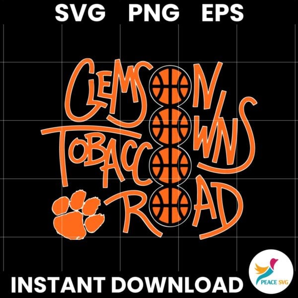 Clemson Owns Tobacco Road Clemson Tigers Mens Basketball SVG