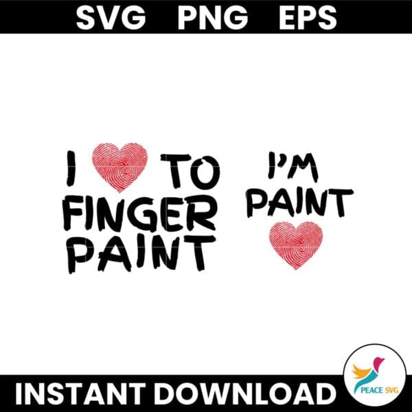 Couple I Love To Finger Paint Im Paint Valentine Svg