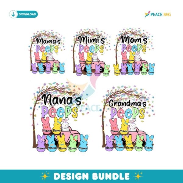 Custom Easter Mama Bunny Peeps Png Sublimation Bundle