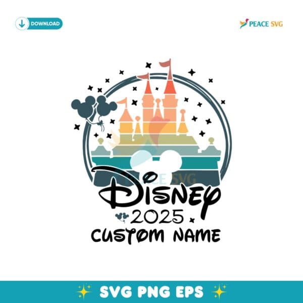 Custom Name Disney Magic Kingdom 2025 Svg