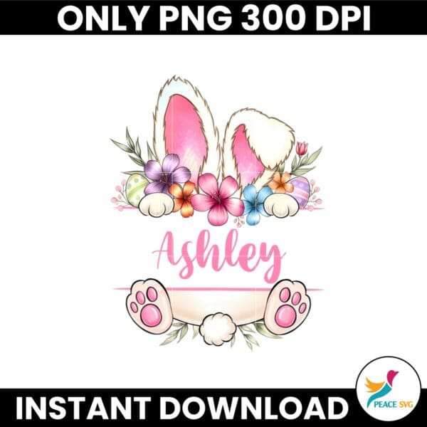 Custom Name Easter Bunny Kids For Baby Girl Png