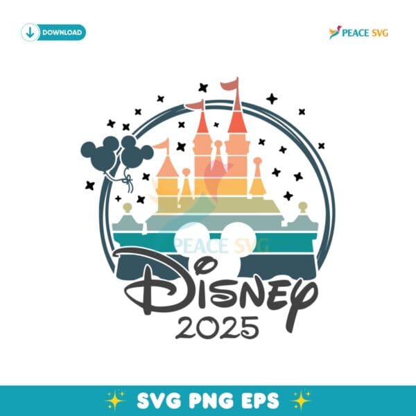 Disney Magic Kingdom 2025 Cartoon Mickey Svg