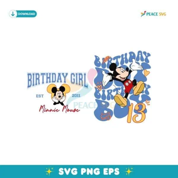 Disney Mickey Mouse Birthday Boy Custom Svg