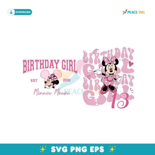 Disney Minnie Mouse Birthday Girl Custom Svg