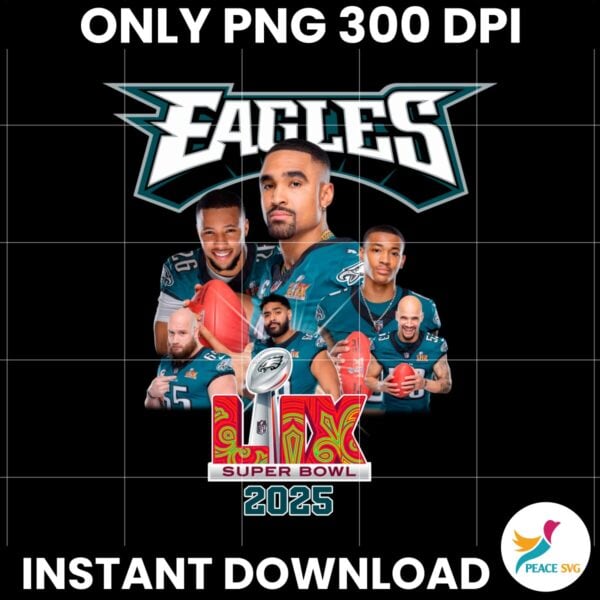 Eagles Football LIX Super Bowl 2025 Champions Team PNG