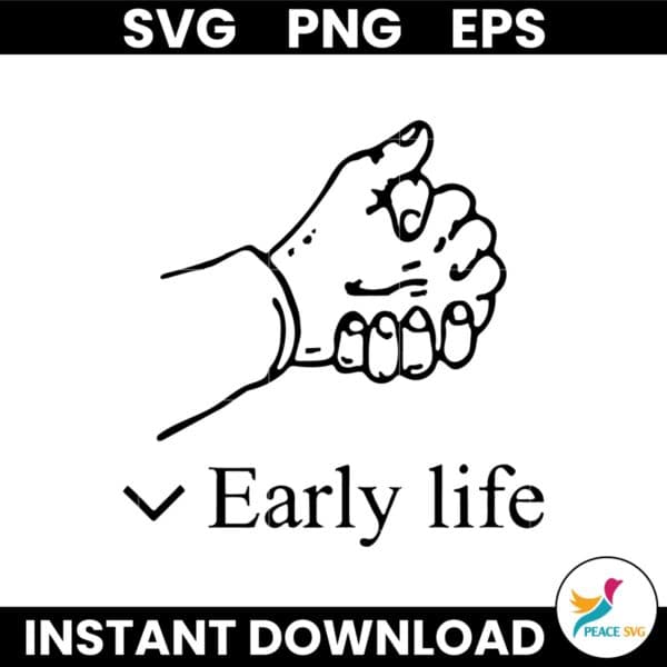 Early Life Hold Hand SVG